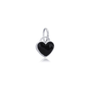 Bijoux en argent Sterling 925, breloque en forme de cœur, minimaliste noir émail turc, bijoux populaires pour femmes, vente en gros - Product Image 4