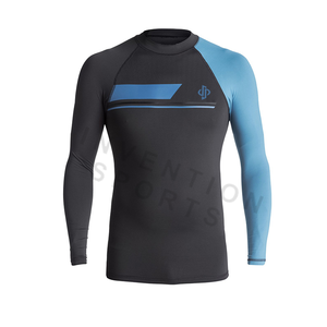 Rash Guard de manga completa con paneles mixtos para hombre OEM, gran oferta, protección UV de secado rápido, ajuste atlético, construcción duradera, duradera y elegante - Product Image 5