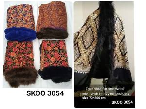 Shawls Kani Work Embroidery Women's Spring and Autumn Colorful <b>Woolen</b> Warm and Linen Feel Long Shawl Dual-use <b>Scarf</b> - Product Image 2