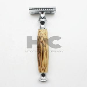 Maquinilla de afeitar para hombre, maquinilla de afeitar de seguridad sostenible de bambú de doble filo, acero inoxidable, hoja única, afeitado de Bikini corporal para axilas masculinas - Product Image 2