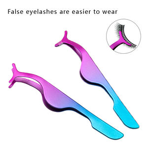 Private Label Stainless Steel Twezzers False <b>Eyelash</b> Tweezers <b>Applicator</b> Custom Logo Bulk Strip Eye Lash Twizzers Laah Tweezers - Product Image 5