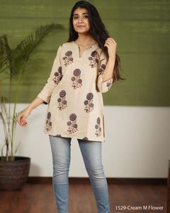 Kurti กางเกงยีนส์ขาสั้นสำหรับผู้หญิง,เสื้อลำลองด้านนอกใส่ทำงานทำจากผ้าฝ้ายสำหรับผู้หญิง - Product Image 6