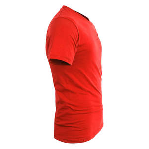 เสื้อยืดผู้ชายคอวีลำลองออกกำลังกายในฤดูร้อนผ้าฝ้าย100% แห้งเร็วแขนสั้นสีพื้น - Product Image 4