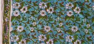 Robe en coton à imprimé Floral bleu à la mode, tissu imprimé en bloc, tissu indien teint - Product Image 4