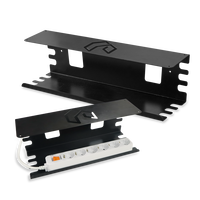 Bandeja Organizadora de Cables para Debajo del Escritorio, de Acero con Recubrimiento en Polvo Negro, con Organizador USB, Estilo Industrial Moderno