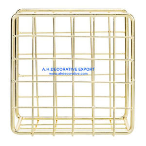 Caja de pañuelos decorativa para mesa, soporte para servilletas con alambre de Metal chapado en oro de alta calidad para Hotel/restaurante/Oficina - Product Image 5