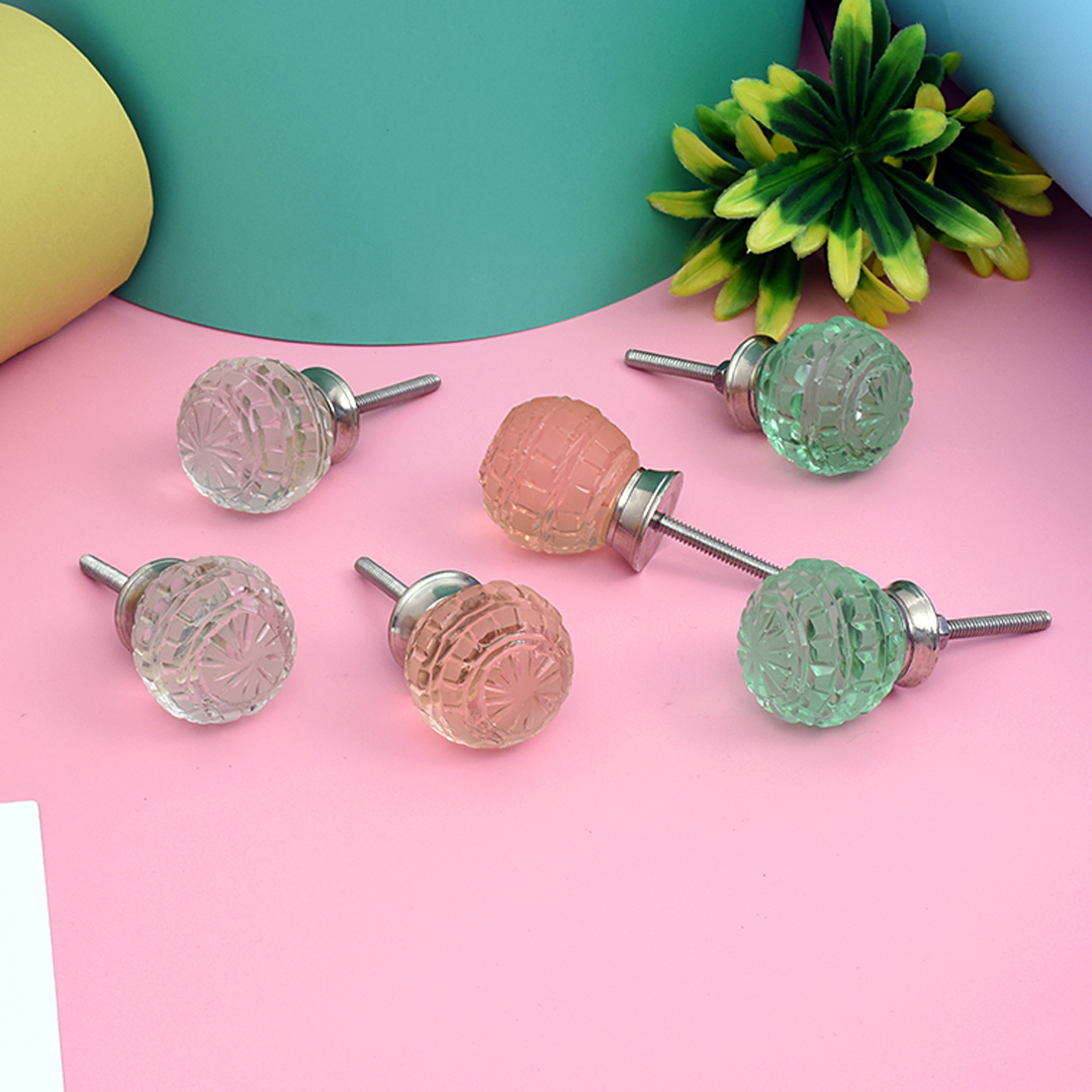 Wholesale Mint Green Glass Round Drawer Knobs - GFK-131