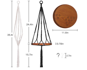 Madera organizador colgante suspensión tejido casa decoración de la pared de Macrame colgante - Product Image 2