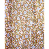 Falda Cruzada de Seda y Encaje Reversible para Mujer, Estilo Vintage Bohemio, Largo a Media Pantorrilla, con Doble Estampado Floral y Plumas, Ecológica y Natural