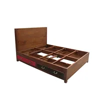 Solid Mango Wood King Size Bed with Storage