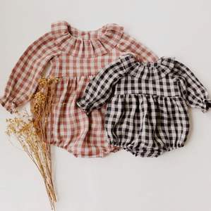 BEAUTIFUL--CUTE-FROCK---DRESS elegante con tela de CHECK--COTTON, personalizable en cualquier tamaño y color, 2021 - Product Image 1