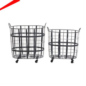 Multifunctional <b>Basket</b> with Rolling Wheels Kitchen Home Bathroom Storage Wire <b>Mesh</b> <b>Basket</b> - Product Image 1