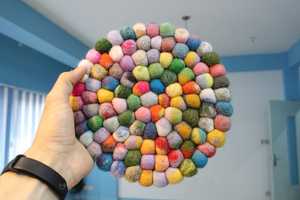 Lot de 3 tapis de table en feutre écologique faits à la main 20 CM tampons chauffants de cuisine en laine ronde multicolore Dessous de plat décoratifs - Product Image 5