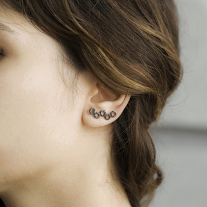 Cluster of Round Charm Cuff <b>Earring</b> Turkish Wholesale Handcrafted 925 Sterling Silver Jewelry - Product Image 5