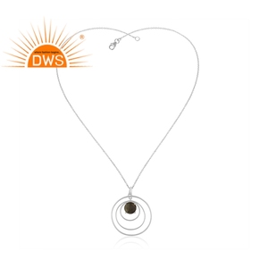 Pendentif rond en pierre gemme en argent Sterling 925, vente en gros, bijoux de créateur - Product Image 2
