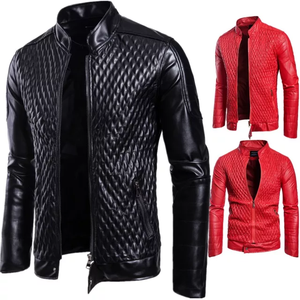 Coupe-vent en cuir pour hommes, blouson d'extérieur personnalisé, décontracté taille Plus, 2021, vente en gros - Product Image 5