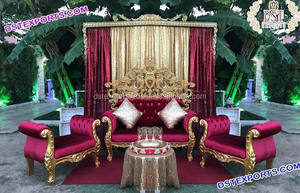 Canapé personnalisé pour mariage musulman, ensemble de meubles italiens, avec chaises assorties, élégant, pour mariage, plaqué or, nouveau Style - Product Image 6