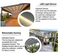 Kit de Pergola rétractable motorisée avec télécommande, système de toit, système de fermeture automatique, coupe-vent