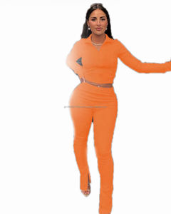 Simplee — ensemble pour femme, 2 pièces, haut à manches longues, vêtements automne, costume, pantalon, façon jogging, haut personnalisé, pour l'hiver - Product Image 5