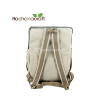 Sac à dos vegan en chanvre naturel 100% pur, boîte blanche, grande taille pour les voyages, fabriqué au Népal, vente en gros d'usine