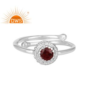 Natural <b>Garnet</b> Gemstone <b>Ring</b> Jewelry Wholesaler Solid 925 <b>Silver</b> Stackable Women's <b>Ring</b> Jewelry Manufacturer - Product Image 1