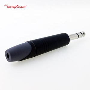 Audio professionnel 1/4 TRS stéréo 6.35mm prise coque en aluminium de haute qualité finition anodisée noire connecteurs de genre mâle - Product Image 3