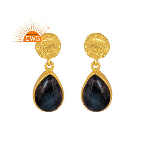 Pendiente colgante de piedras preciosas de labradorita Natural de Plata de Ley 925 para fabricante de joyería de mujer - Product Image 1