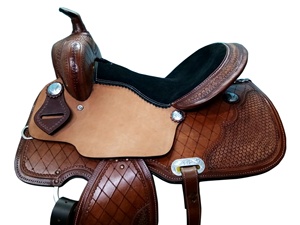 Fournisseurs de selles d'équitation western en cuir véritable de qualité supérieure, marque LLT, couleur marron, structure en fibre, confortables et durables - Product Image 3