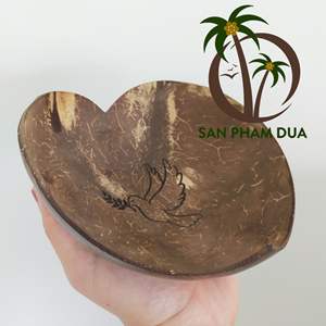 Placa de cáscara de coco con forma de corazón, plato de cáscara de coco hecho a mano, plato de madera de coco, plato para batidos de fruta y ensalada - Product Image 2