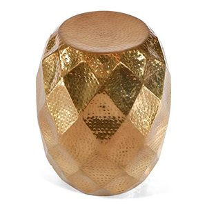 Table d'appoint moderne en aluminium en forme de tambour martelé Tabouret de table basse polyvalent pour le salon, les hôtels et les restaurants - Product Image 3