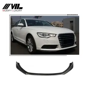 JC Desain Carbon Depan Bumper Lip untuk Audi A6 C7 non sline 2013up Facelift