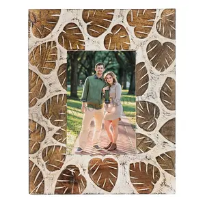 Factory Direct Supply Burnt White Wash Color Handmade Natural Wooden Photo Picture Frame at Competitive Market Price