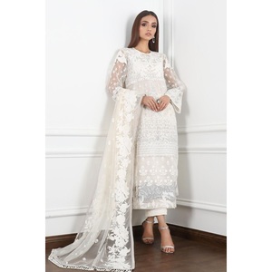 Kameez shalwar สำหรับเด็กผู้หญิงผิวดำ3ชิ้นชุดสูทลูกไม้ปักเลื่อมธรรมชาติสำหรับอินเดียฤดูร้อน - Product Image 5