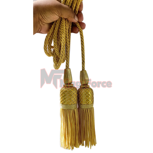 Guirnalda de cuentas de madera con borlas hechas a medida con borlas hechas en Pakistán - Product Image 4