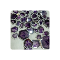 Tranche de Cabochon d'Améthyste Trapiche Naturelle Premium, Pierre Précieuse en Vrac de Forme Fantaisie, Certifiée CMA, Lot en Gros pour la Fabrication de Bijoux