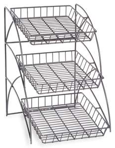 3-Tiered Metal Wire Rack Steel <b>PC</b> Square Shape Easy Standing Installation <b>for</b> Cooler <b>Storage</b> Decor Gift Home Use Carton Packed - Product Image 1