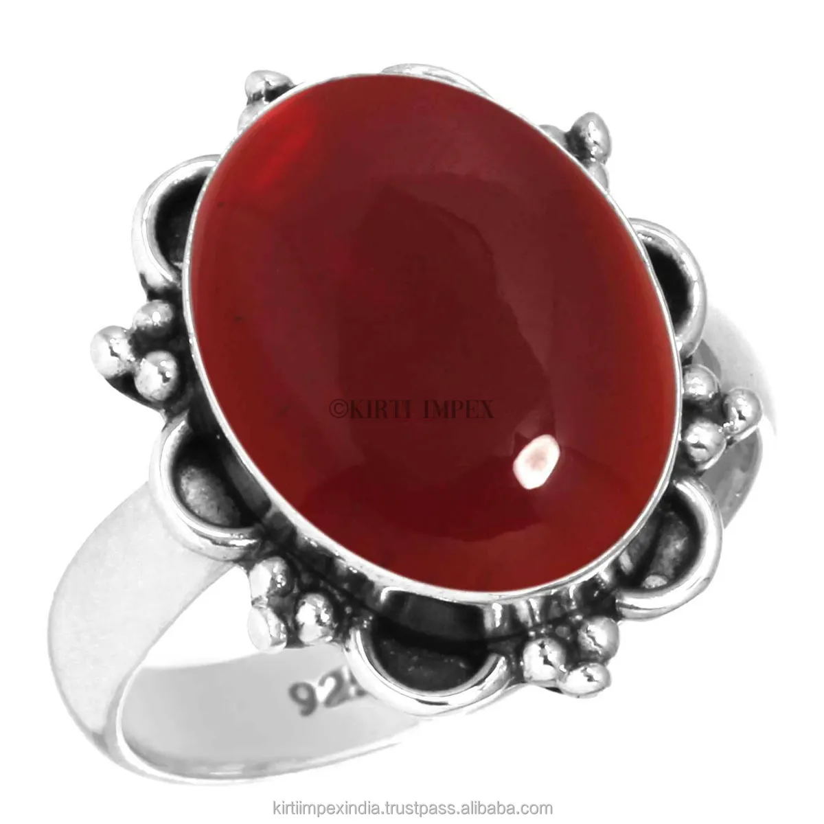 Gemengde Vormen Amerika Gift Rode Onyx Diverse Ontwerpen Zilveren Overlay Boho Ringen Vintage Vrouwen Sieraden Voor Retailers
