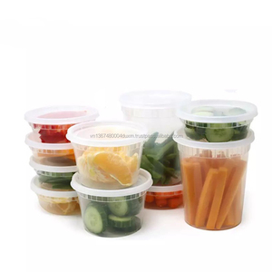 <b>Plastic</b> PP Food <b>Containers</b> <b>Lids</b> Transparent Stackable Airtight Keep Fresh Bpa Free Microwave Safe Modern Design Storage Box 0-1L - Product Image 1
