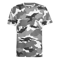 T-shirt décontracté pour homme à col rond imprimé camouflage, coupe régulière, 100 % coton écologique, impression intégrale personnalisée, vente en gros