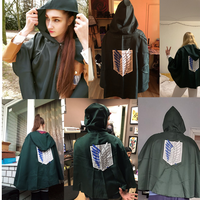 Manteau à capuche japonais l'attaque des titans pour homme, cape verte, style hoodie, tenue du corps de reconnaissance, costume de cosplay de l'anime shingeki no kyojin