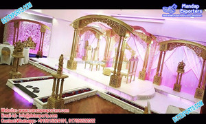 Mariage indien Mandap en bois platine Superbe mariage indien Mandap en bois luxe mariage en bois Triveni MandapUSA - Product Image 2