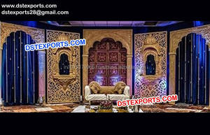 Musulmán Walima boda escenario Mughal boda FIBRA DE Rajwada etapa estilo tradicional boda escenario - Product Image 2