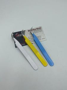 Pince à épiler en acier inoxydable à forte courbure avec logo personnalisé vente en gros de pointes de volume d'extension de cils à faible quantité minimale de commande Type pointu durable - Product Image 2