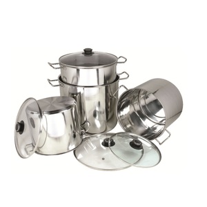 Steel Stock <b>Pot</b> Sets With Wire handle & <b>Glass</b> Lid - Product Image 3