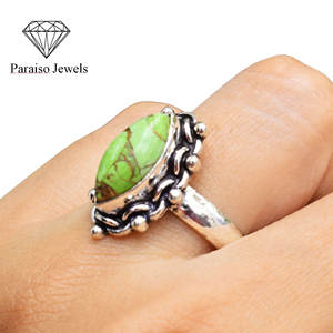 Bijoux en argent Sterling 925, cuivre vert naturel Turquoise, haute qualité, œil de tigre, fait à la main, vente en gros, prix d'usine - Product Image 2