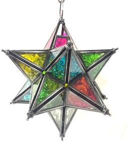 Étoile orientale en métal/verre, design marocain pour décorations de mariage intérieur et extérieur et pour étoiles de noël - Product Image 2