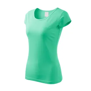 孟加拉国低价定制长度T恤女式短袖丝印纯色纯棉女式T恤