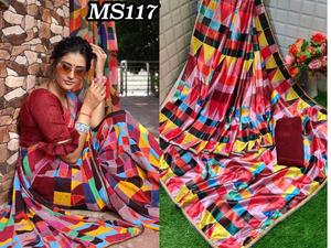 Vêtement ethnique Saree Party Wear Wedding Women Wear avec chemisier Vente en gros à bas prix Georgette Heavy Embroidery Sequence Work Apparelgarment - Product Image 5