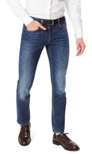 Para el mejor vendedor de los hombres de corte recto pantalones vaqueros formales de talla grande de moda elástico rasgado Denim mono estampado Fade Washed Top - Product Image 3