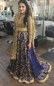 Elegante vestido de novia para boda | Vestido hasta el suelo indio/pakistaní con bordado Zardozi pesado - Product Image 2